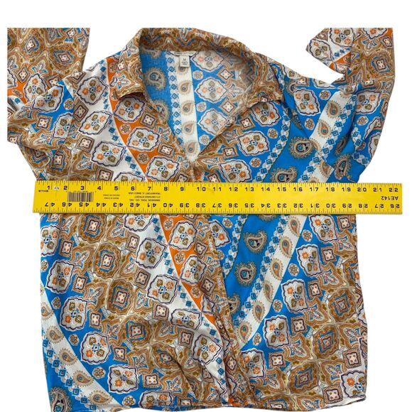 Cato Cropped Wrap Top Womens Medium Blouse 3/4 Sleeve Boho Balletcore Retro - Picture 8 of 10